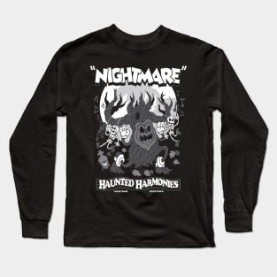 Haunted Harmonies - Vintage Cartoon Halloween - Creepy Cute Goth Horror Long Sleeve T-Shirt